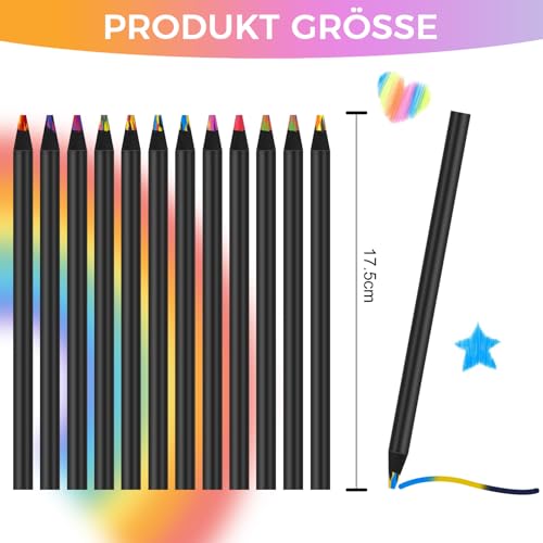 CNMTCCO Ostergeschenke Kinder, Regenbogenstift, 12 Farben Regenbogenstifte Buntstifte Kinder, Geschenke für Mädchen, Holzstifte Farbstifte für Zeichnen, Ausmalen, Mitgebsel Kindergeburtstag