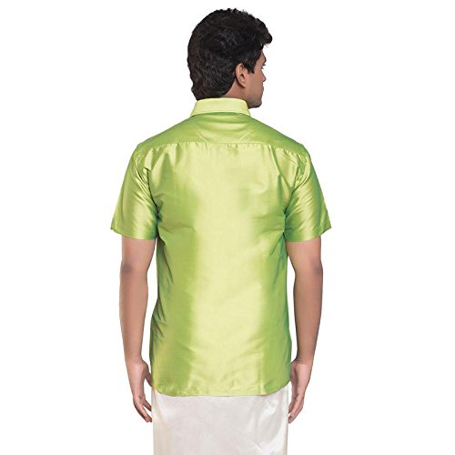 Image of THANGAMAGAN MENS SHIRT L P GREEN SIZE 42