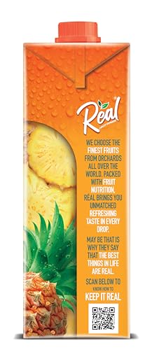 Image of DABUR Real Pineapple Fruit Juice-1L (Pack Of 2)Rich In Vitamin C|No Added Preservatives,No Artificial Colors&Flavours|Goodness Of Best Fruits|Daily Dose Of Fruit Nutrition|Refreshing&Energising Drink