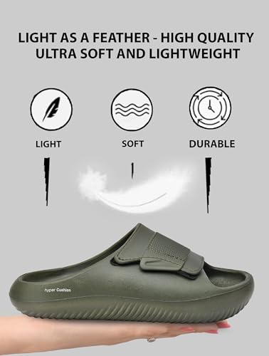 Image of HEALTH FIT Extra Soft Premium Classic Cushion Sliders /Slippers with Cushion FootBed for Adult & Comfortable Light Weight Anti-SkidWaterproof Stylish Flip Flops for Men's HF152