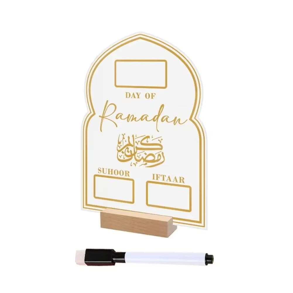 Ramadan Acrylic Countdown Calendar – Islamic Home & Kids Decor (12.7x17.8cm, 80g)