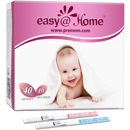 Easy@Home 40 Tests d'Ovulation 10 Tests de Grossesse - Soutenu par l’Application d’Ovulation Premom APP Française
