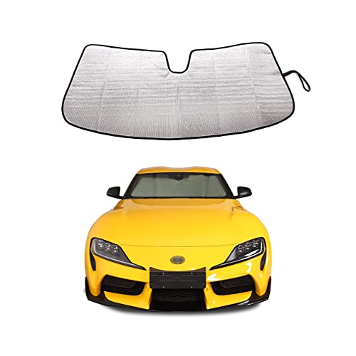 Front Windshield Sunshade for to-yota Supra 2019-2022, Front Window Sun Shade, Foldable Reflective Sun Visor, Screen Shield Cover UV Blocker Protector HeatShield