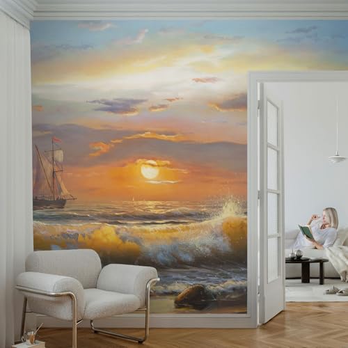 Décoration intérieure salon avec le décor mural intissé panorama marin 208x146 cm