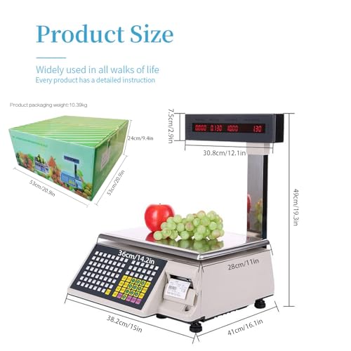 Báscula Electrónica 30kg Alta Precisión con Impresora miniatura 2