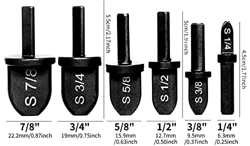 Swaging Tool Drill Bit Set, Hvac Tools, 6Pcs Professional Manual Copper Pipe Swage Tool Drill Bit Triangular Handle, Repairing Set Include 7/8'', 3/4'', 5/8'', 1/2'', 3/8'', 1/4'' Bits #TOP1