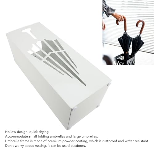 Porte-parapluie entrée rangement métallique blanc compact