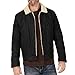 Jackets For Men Fashion Dressy, Winter Jacket Thick Thermal Cotton Warm Fleece Lined Coat Trucker Lapel Work Cargo Pockets Rain Mens Waterproof With Hood Pink (L, Black)