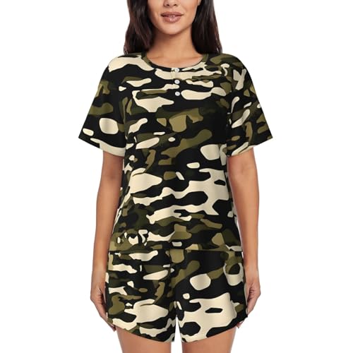 Pijama de camuflaje para mujer conjunto corto transpirable de verano