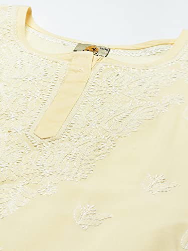 Image of Ada Hand Embroidered Lucknowi Chikankari Cotton Kurta for Women A133488