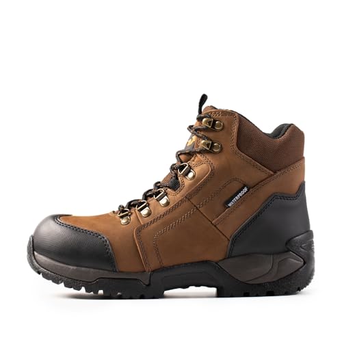 Men's 6''Heavy Duty Work Boots,Waterproof,Nubuck Leather,Slip-Resistant, ASTM, EH, Industrial & Construction Work Boots for Men GR11282