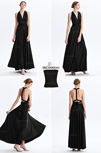 Image of Multi-Way Wrap Infinity Maxi Dress for Bridesmaids & Wedding Guest | 31 Colors for All Wedding Themes, One Size & Plus, 1 Dress for Any Events, Evening, Prom, Gala, Non-See-Through, Wrinkle-Free