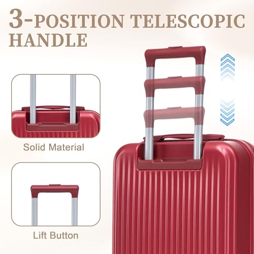 Image of 20 /14 Inch Hardside Luggage, Lightweight Durable Suitcases with Spinner Wheels