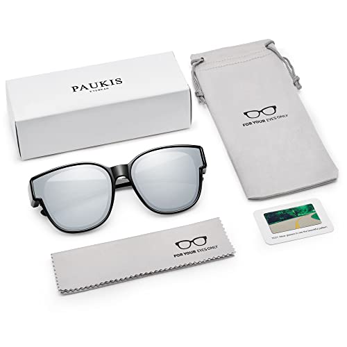 Paukis Over Glasses Sunglasses For Women Men, Polarized Uv Protection, Large Round Cat Eye Oversized Solar Shield Fits Over - Mirror Lens #TOP6