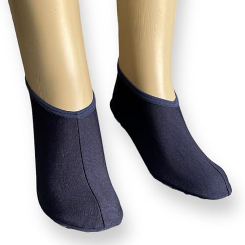 Meia Sapatilha Hidroginástica Antiderrapante Hidro e Piscina (Azul Marinho, M (34-37))