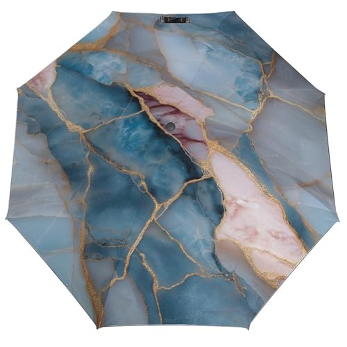 Parapluie pliant marbre bleu et rose ACEPrints aux finitions soignées