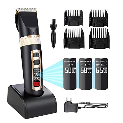 BAORUN Hårtrimmer manlig professionell modell. A8S, skäggtrimmer, hårtrimmer manlig precision trådlös, LED-skärm, avsmalnande blad, 4 skärguider, bladlängd med 0,8 mm-2,0 mm