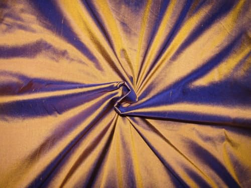Soie Dupion 100 % pure tissu au mètre largeur 137,2 cm bleu or