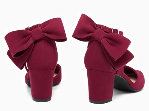 Image of Coutgo Women's Chunky Heels Ankle Strap Pointed Toe Pumps | Dress Shoes