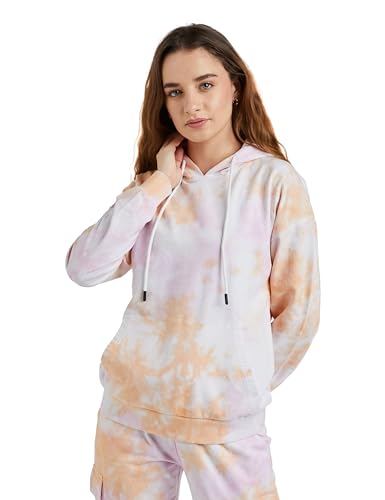 Image of Amazon Brand - Symbol Women Cotton Hooded Relaxed Fit Sweatshirt (Tie-Dye | Pullover) (Available in Plus Sizes)
