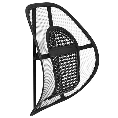 GEEZY Mesh Back Support Lower Back Spinal Lumbar Pain Pressure Relief Office Chair Car Seat Orthopaedic Backrest Cushion Elastic Strap Ergonomic Air Flow Massage Nodes