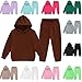 DHSPKN Girls Boys 2 Piece Tracksuit Athletic Sweatsuits Sets Hooded Sweatshirt and Jogger Sweatpants Clothing Sets for Kids Black 140