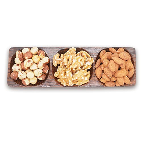 Gift Wooden Basket | Nuts Healthy Tray | Gourmet Snack Food Box, Holiday Food Tray – Business, Corporate Gift Sympathy | Holiday Tray Set Great For Birthday, Anniversary | Prime Delivery #TOP6