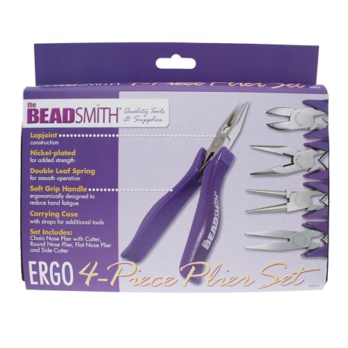 Set de 4 pinces ergonomiques Beadsmith violettes pour création de bijoux - 6