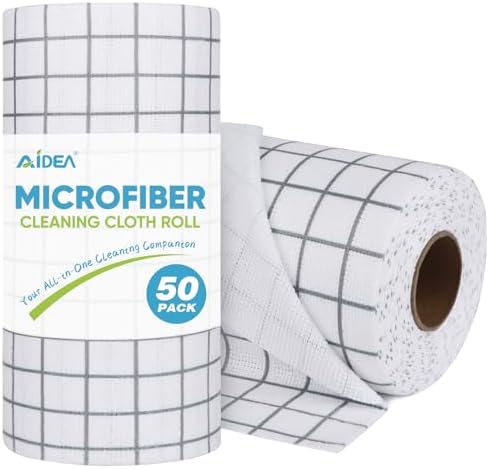 AIDEA Microfiber Cleaning Cloth Roll, 50PK, Microfiber Kitchen To...
