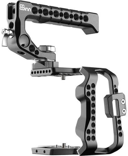 8Sinn Half Cage and Top Handle Scorpio with ARRI Rosette 28mm Mount for Blackmagic Design Pocket Cinema Camera 4K & 6K with HDMI & USB-C Cable Clamp