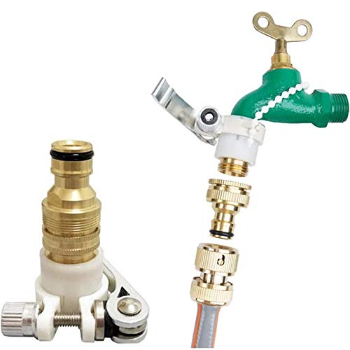 Universal 3-in-1 Brass Hose Tap Connectors Set, Convertible Faucet Connector (1pc)