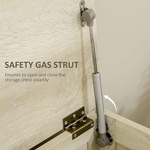 Homcom Farmhouse Storage Chest, Lift Top Box Organizer With Safety Hinge To Open Up 150° For Bedroom, Entryway, Living Room, White #TOP5