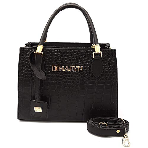 KIT Bolsa Lorena Croco Feminina Transversal e Carteira Cor:Preto;Tamanho:único