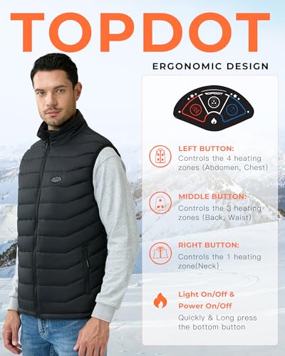 Heated Vest for Men with 8 Heating Zones and Long-Lasting Battery Pack