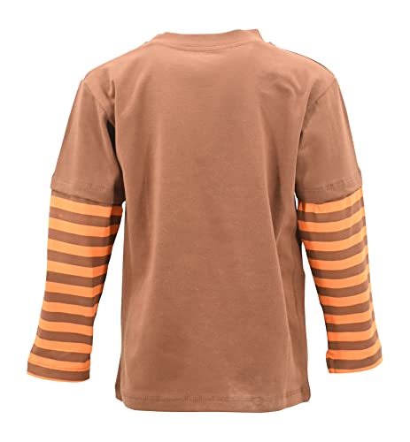 Image of Unique Baby Boys Shirts for Kids and Toddlers Striped Layered Long Sleeve with Embroidery