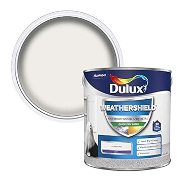 Dulux Weather Shield Quick Dry Satin Paint, 2.5 L - Pure Brilliant White