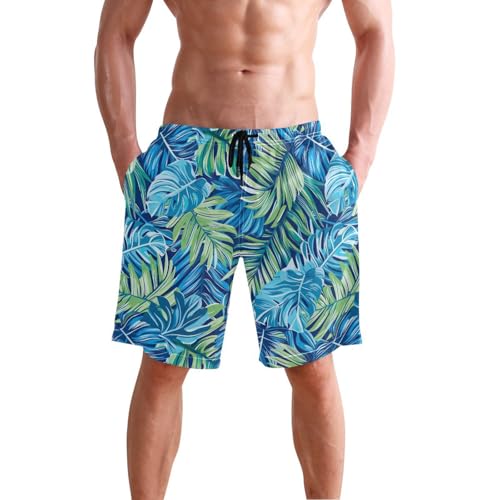 Amazon.com: UMIRIKO Leaves Tropical Palm Men's Swim Trunks Quick