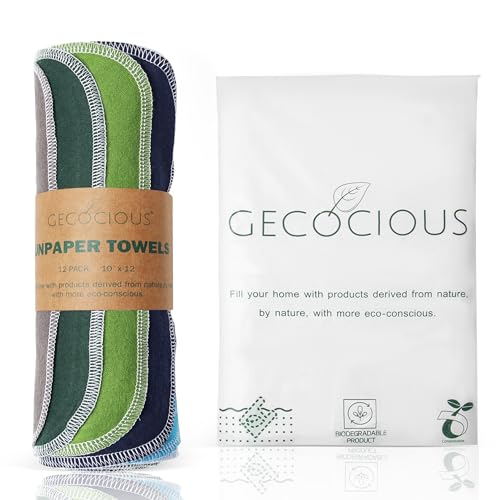 Reusable Paper Towels,Zero Waste Paper Towel Washable Roll,All-Purpose Absorbent Kitchen Cleaning Cloths,Fast Drying 12 Pack Random Solid Color Cloth Napkins 10x12 Inches