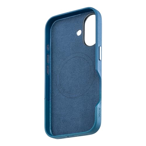Image of TEKNE Dual-Tone Vegan Leather Case for iPhone 17 | MagSafe Compatible | 2m Drop Protection | Slim & Scratch Resistant | Raised Camera Protection Back Cover - Blue