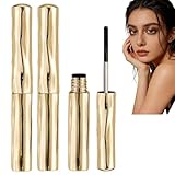 2pcs Steel Tube Mascara Primer,Eyelash Primer Before Mascara,New Metal Tubular Eyelash Primer,Waterproof&Sweat-Proof,Long-Lasting&Fine Paste,Rich Colors&Fine Bristle Brush for Makeup,Non-Clumping