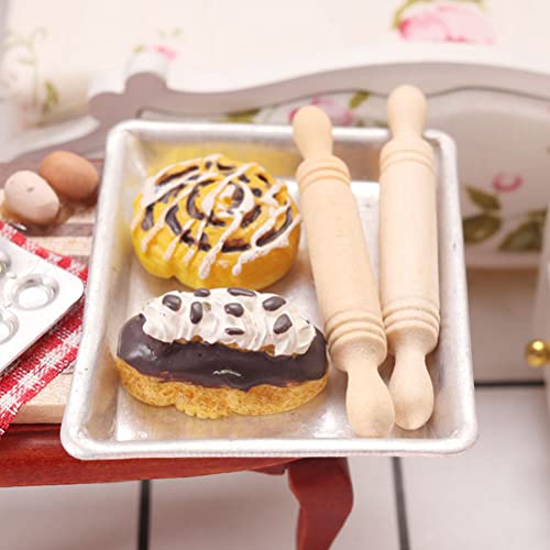 Luozzy 15Pcs Mini Rolling Pin For Craft Wooden Rolling Pin Models Mini Rolling Sticks Simulation Kitchen Toys For Cake Baking, 2Inches #TOP4