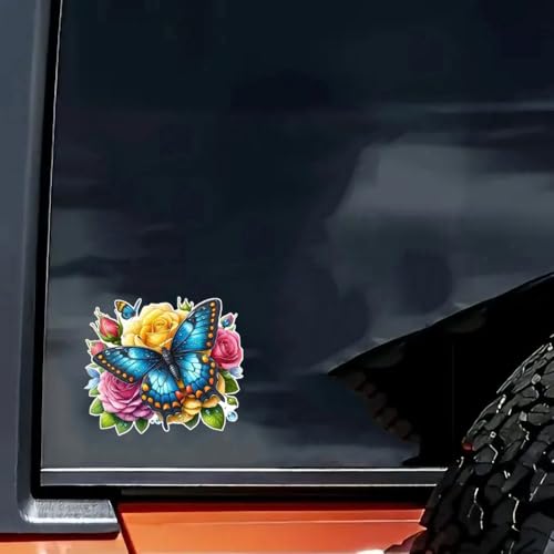 Calcomanías para coche de mariposas azules pack de 2 pegatinas impermeables de 6 pulgadas HYD-01 4