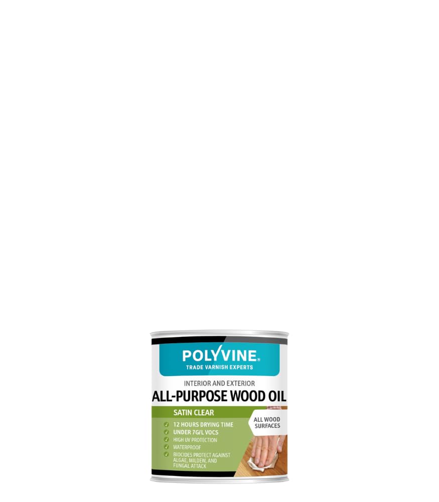 Polyvine All Purpose Wood Oil - Clear Wood Sealer Woodwork Oil - Interior Exterior Timber Sealer – Non Toxic, Waterproof, High UV Protection & Non Blistering for Furniture, Hardwood, Softwood — image 1