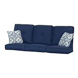Hanover Set of Replacement Cushions and Accent Pillows for Orleans Sofas in Navy Blue, Weather-Resistant Seat Cushions, Back Cushions, and Accent Pillows for Outdoor Seating Set
