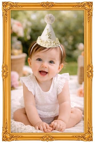Image of piercing Half Birthday Decoration for kids, 1 /2 Birthday Decorations for kids, Half Way to One Decoration, Half Birthday Cap, Adorable Party Hat Milestone, Great for Photo Shoots