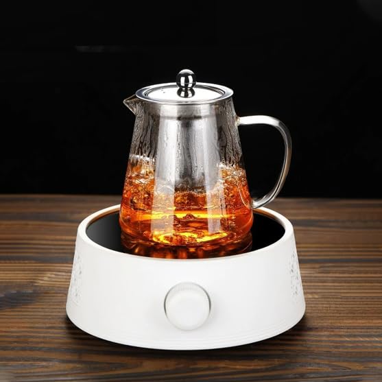 Image of ANKUL Glass Kettle Teapot with Removable Infuser & Lid & Handle, 550ml Glass Tea Kettle Stovetop Safe, Great for Loose Leaf Tea, Blooming Tea, Tea Bags & Fruit Infused Water (Ankul - 03)