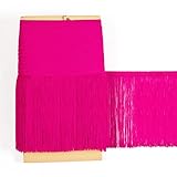 TEXTEX = Fleco de Cuquillo para Coser de Flamenca y Sevillana. Composición Rayón 100%. Largo de 30cm. Piezas de 5m - (Fucsia)