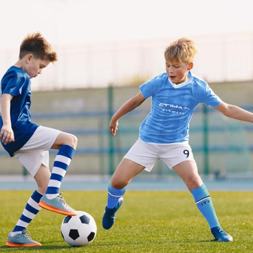 Detailliertes AYEUPZ Fußballtrikot für Kinder Nr.9: Doppelte Nähte - Detailansicht von AYEUPZ Nr.9 Kinder Fußballtriko...