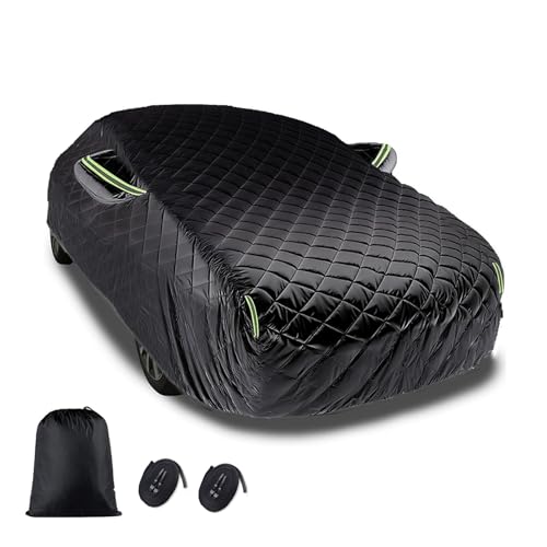 5-Layer for Jeep Wrangler 2 Door Thickened Hail-Proof Car Cover, Waterproof All Weather for Automobiles, Exterior Covers 210d Oxford Cloth + Double Layer Cotton, Fit for CJ YJ TJ JK JL(Black)