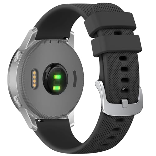 AK �V���R���r���v�o���h Garmin Vivoactive 4S / Venu 3S / Venu 2S / Vivomove 3S�Ή� 18mm �\�t�g�����p���X�g�o���h�X�g���b�v Garmin Forerunner 255s/265S�p (�u���b�N